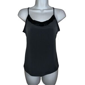 NWT The Limited Gray ruffle Front matte Jersey Tank SZ M